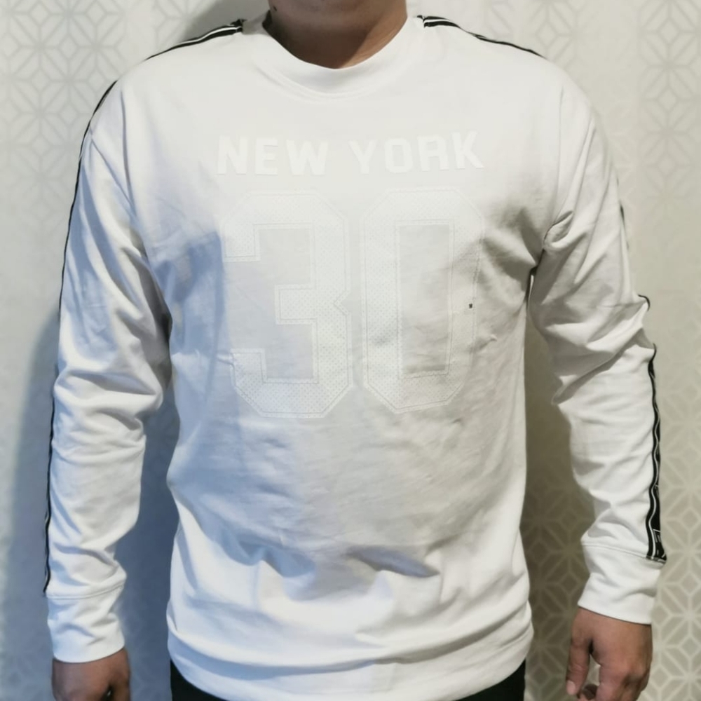 Express Men's white long sleeve shirt